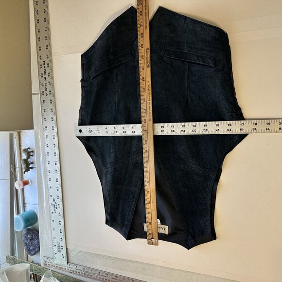 Mens Greatland Dark Blue Suede Vest Small Star Buttons - Picture 2 of 10